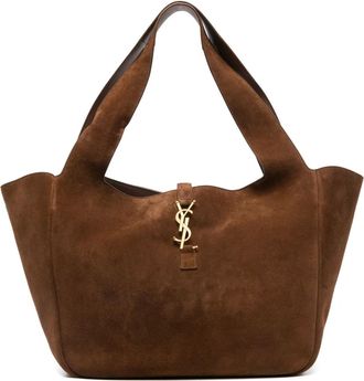 Saint Laurent Le 5 &agrave; 7 Bea tote bag - women - Suede - OS - Brown
