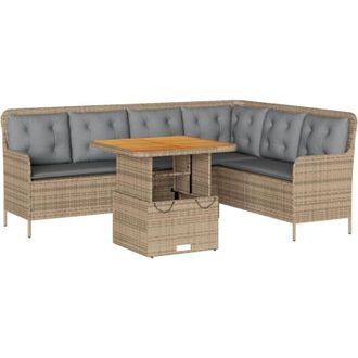 vidaXL Set De Sof&aacute;s De Jard&iacute;n 2 Pzas Y Cojines Rat&aacute;n Sint&eacute;tico Marr&oacute;n Vidaxl