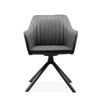 Calicosy Juego de 2 Sillas en Antracita con Patas Negras - L60 cm