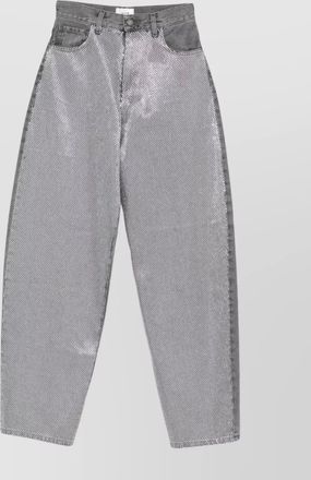 Haikure stapled trousers metallic finish