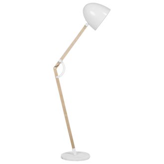 Beliani Beliani - L&aacute;mpara De Pie Blanca De Metal 175 Cm Ajustable Industrial Hetton