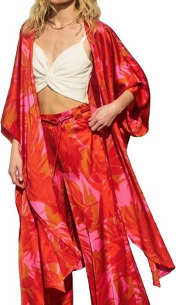Dress Forum Sunset Lover Kimono And Pants Set In Flame Scarlet
