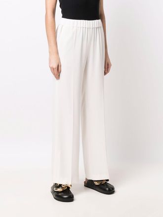 Alberto Biani Wide-Leg Cady Trousers - White