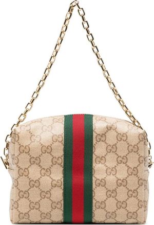Gucci Mini bolso Boston con banda Web - Bags - Mujer - Beige - ONE SIZE