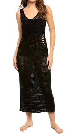 Elan Maxi Swim Cover Up In Black