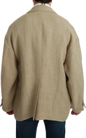 Dolce & Gabbana Mens Beige Jacket Coat Jute Blazer Clothing