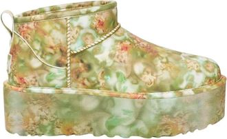 UGG Bloemenmotief Plateau laarzen - Dames - Winterlaarzen - Groen - 44 EU - Schoenen