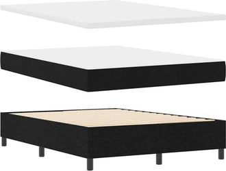 vidaXL Vidaxl - Cama Tipo Box Spring Con Colch&oacute;n Negro 140 X 200 Cm Tela