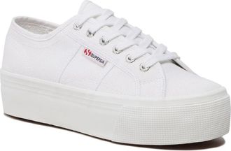 Superga 2790 S9111LW-901 Sneakers WoWhite Canvas Platform Shoes RHS5515