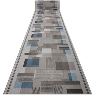 RugsX Alfombra De Pasillo Con Refuerzo De Goma Listra Geometrico, Antideslizante Gris 80cm Grey 80x470 Cm