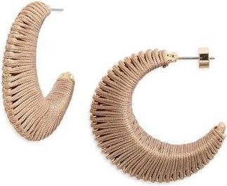 Nordstrom Wrapped Half Hoop Earrings in Soft Brown at Nordstrom Rack
