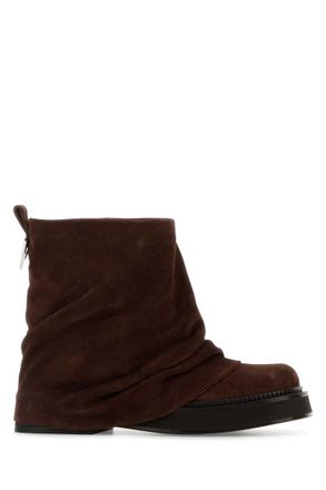 The Attico Brown Suede Ankle Boots