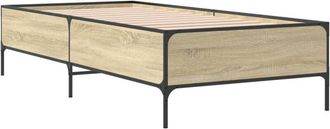 vidaXL Bed Frame without Mattress Sonoma Oak 100x200 cm Vidaxl