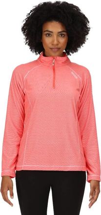 Regatta Great Outdoors Womens/Ladies Montes Half Zip Fleece Top (10 UK) (Neon Peach/White)