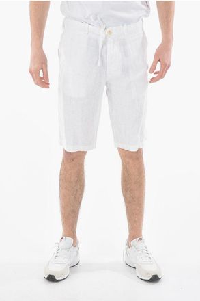 Corneliani ID Linen Shorts with Belt Loops and Laces size 50
