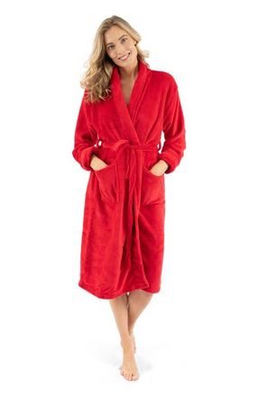 Leveret Womens Fleece Robe in Red at Nordstrom, Size X-Large