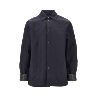 Bottega Veneta Gabardine overshirt with leather details Man 48