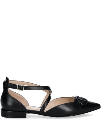 Liu Jo maxi-logo ballerina shoes - women - Leather/Spandex/Elastane/Polyester/Polyurethane/Leather - 40 - Black