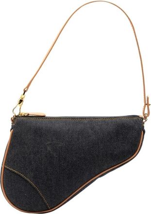 Dior Pre-owned Denim Saddle Bag - Dames - Vintage Schoudertas - Blauw - ONE Size - Denim - Vintage