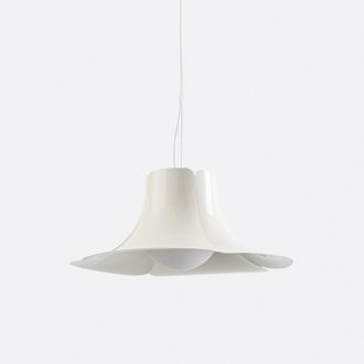 La Redoute Interieurs Tulpvormige hanglamp van metaal en opaline &Oslash;48 cm, Tessen