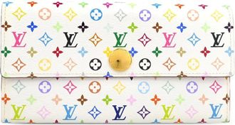 Louis Vuitton Portafoglio continental in tela con monogramma - Bianco