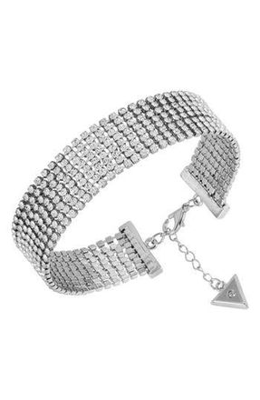 Guess Crystal Line Bracelet in Silver at Nordstrom Rack