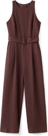 Mango Sleeveless Belted Jumpsuit in Brown at Nordstrom, Size Xx-Small