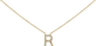 House of Brilliance 10K Gold Diamond Accent A-Z Block Initial Pendant Necklace