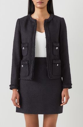 L.k. Bennett Charlie Tweed Jacket in Black at Nordstrom Rack, Size 4 Us / 8 Uk