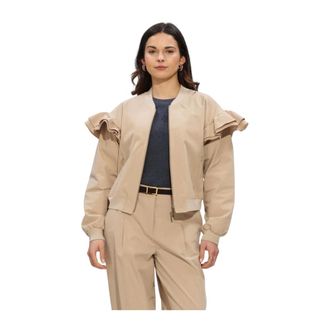 Summum Bomberjack van katoenmix - Dames - Jassen - Beige - Maat: XL Katoen