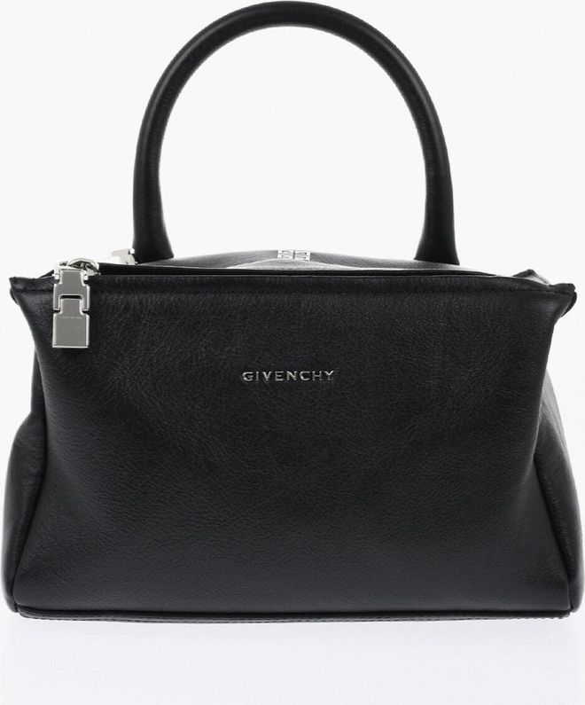Hammered Leather Shoulder Bag PANDORA with Silver-Effect Logo Givenchy