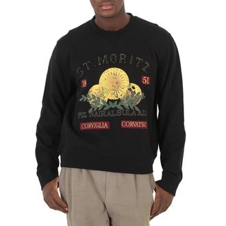 Bally Mens Black St. Moritz Graphic Print Cotton Sweatshirt, Size X-Small
