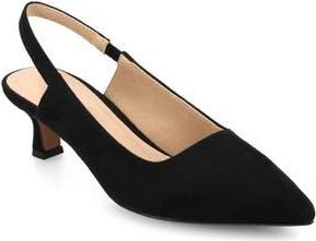 Journee Collection Paulina Slingback Pump in Black Suede at Nordstrom Rack, Size 9.5
