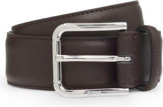 BOSS Italian-leather belt with polished pin buckle