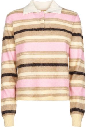 Guest In Residence Long-Sleeve Striped Cashmere Polo Shirt