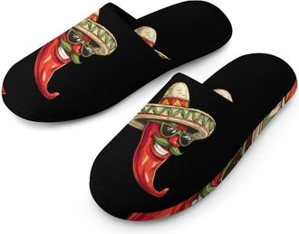 Generic Mexico Chili Pepper Mens House Slippers Slip Indoor Slipper On Shoes Warm Outdoor