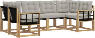 vidaXL Conjunto De Sof&aacute;s De Exterior 6 Uds. Blanco Y Gris Claro Vidaxl