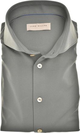 John Miller Slim Fit Hyperstretch Shirt - Heren - Casual Overhemden - Groen - XS - Leer - Overhemden