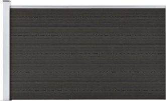 vidaXL Pannello di Recinzione in wpc 175x105 cm Nero - Vidaxl