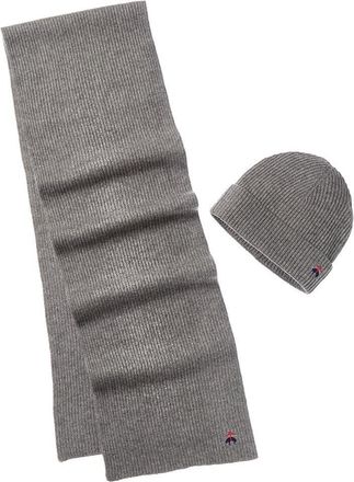 Brooks Brothers 2pc Wool & Cashmere-Blend Hat & Scarf Set
