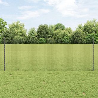 Berkfield Home Welded Wire Fence with 44 U Posts Grey 0.8x100 m Steel