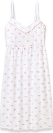 Petite Plume Pima Cotton Maternity Nightgown in Blushing Bows in White at Nordstrom, Size X-Small