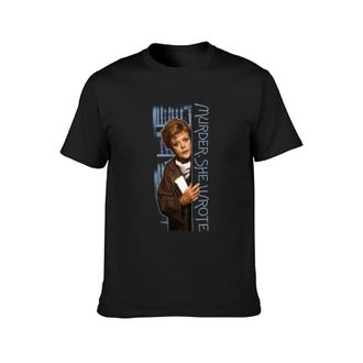 Spangled Angela Lansbury Murder She Wrote Jessica Fletchers Anime Television 1980 T-Shirt Mens Unisex Black Tees L