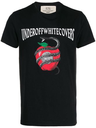 Off-white Apple Snake print T-shirt - Black