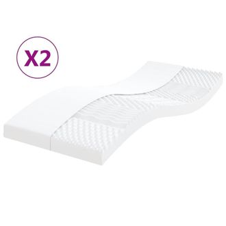 vidaXL Vidaxl - Colchones De Espuma 2 Uds 7 Zonas Dureza 20ild Blanco 90x200 Cm
