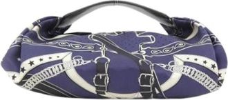Herm&egrave;s Pre-owned Vintage Zijden Handtas - Dames - Vintage Handtas - Blauw - ONE Size - Vintage