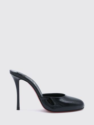 Christian Louboutin Dolly Patent Leather Mules with Red Sole and High Heel