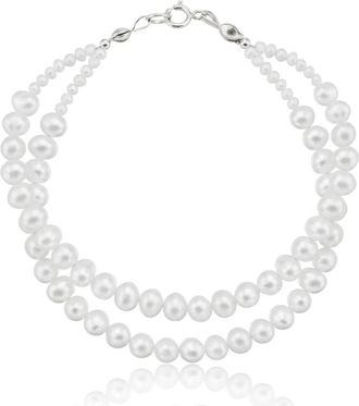 Lily & Roo Silver Double Pearl Bracelet