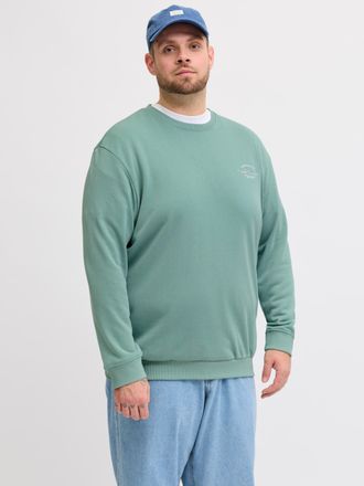 Jack & Jones Plus Size Sweatshirt JJBRANDON SWEAT CREW NECK PLS, Herren, Gr. 5XL, mineral blau, angeraute Sweatware, Obermaterial: 60% Polyester, 40% Baumwolle, JACK & JONES