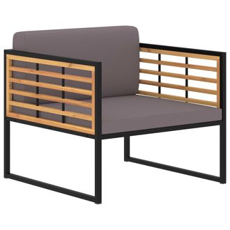 vidaXL Vidaxl - Sillas Jard&iacute;n 2 Uds Y Cojines Madera Maciza Acacia Gris Oscuro